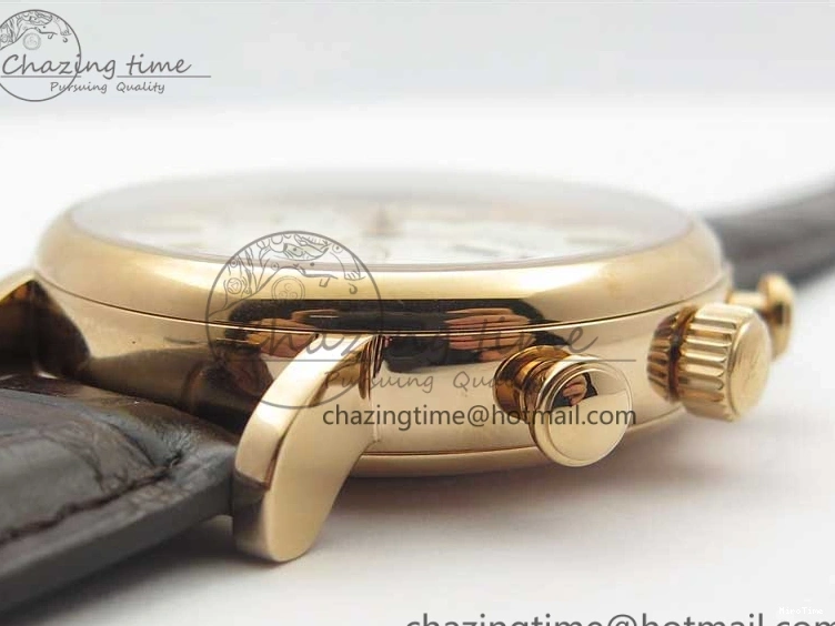 MIROTIME 0411 Efficient Portofino Chrono RG ZF 1:1 Best Edition White Dial on Brown Leather Strap A 7151